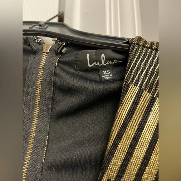 Lulus Always a Party Gold Metallic Twist-Front Cutout Midi Dress XS NWT - Picture 5 of 6